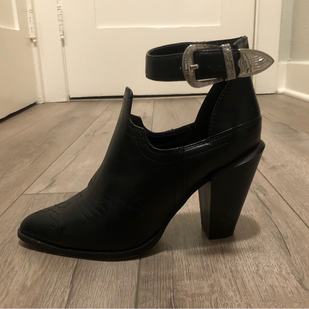 Express Black Western Ankle Bootie